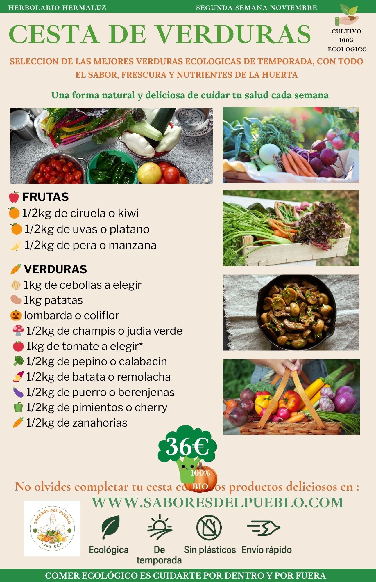 Cesta de fruta y verdura