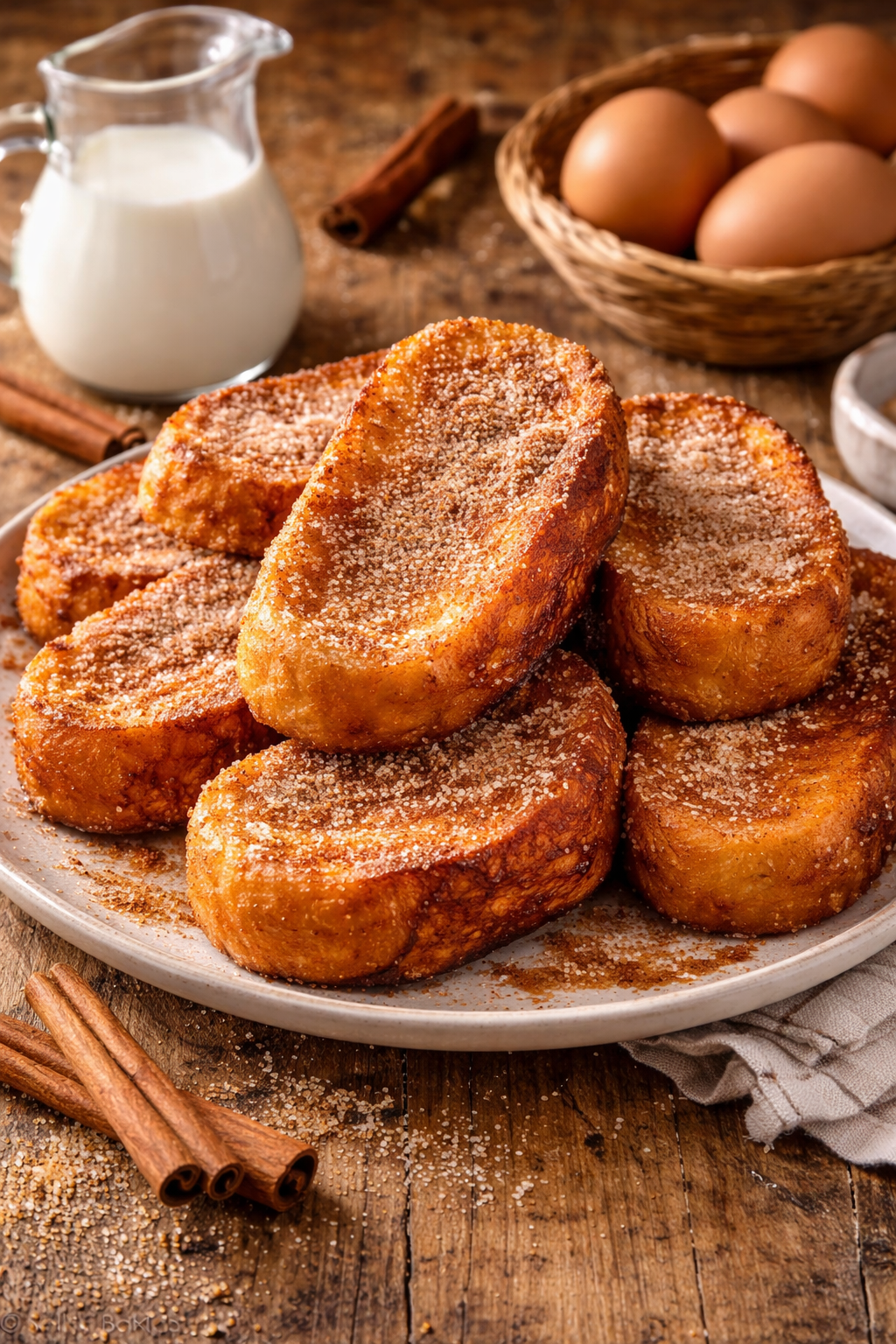 Torrijas tradicionales de Semana Santa caseras con canela y leche