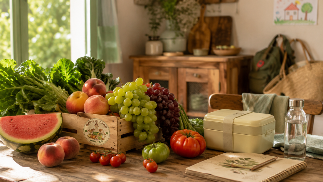 Fruta y verdura ecológica de temporada preparada para la vuelta a la rutina en septiembre
