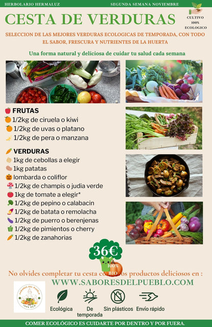Cesta de fruta y verdura