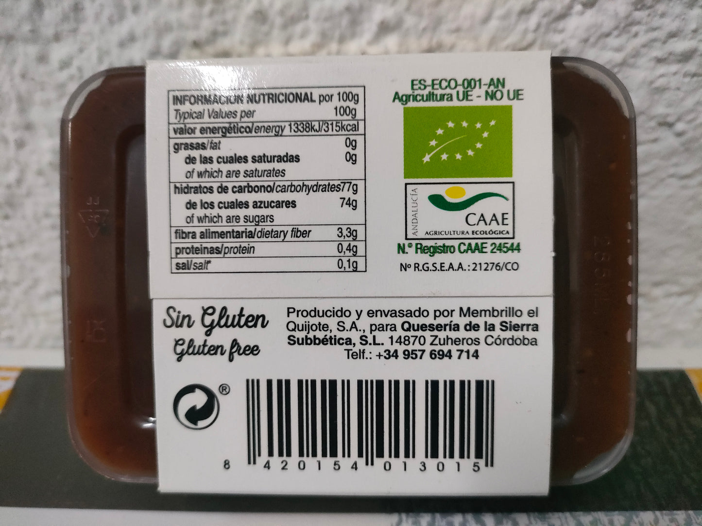 Dulce de membrillo ecológico y artesano