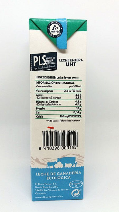 Leche ecológica entera de Cantabria
