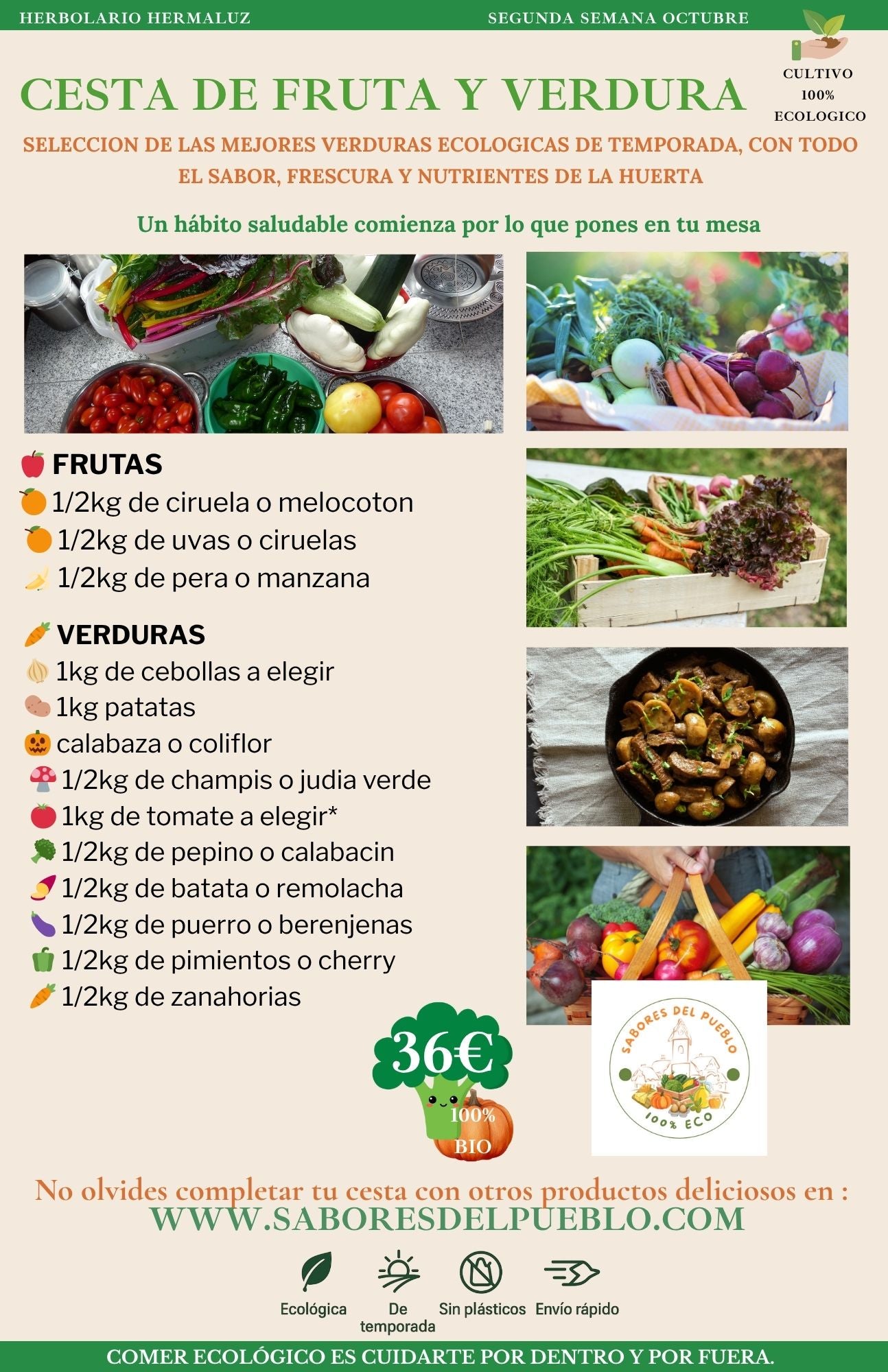 Cesta de fruta y verdura