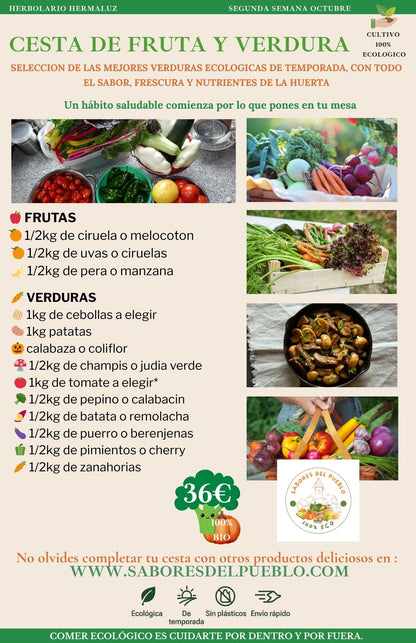 Cesta de fruta y verdura