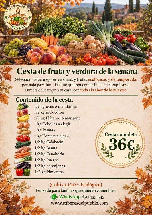 Cesta de frutas y verduras – lo mejor de la huerta esta semana