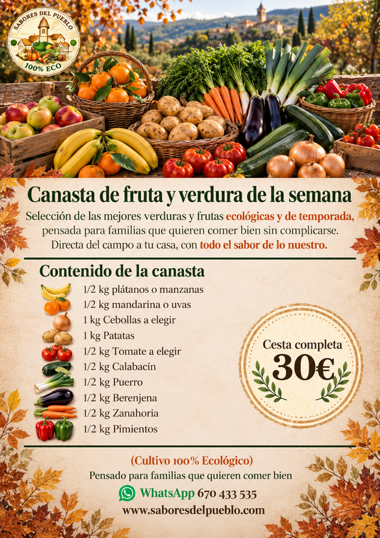 Canasta de fruta y verdura – lo mejor de la huerta y el huerto